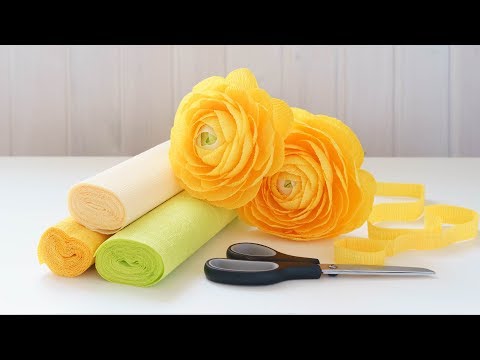 Crepe paper ranunculus flower tutorial