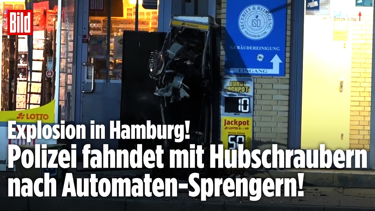 Geldautomat in Hamburg gesprengt: Polizei fahndet mit Hubschrauber nach den Tätern!