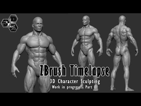 ZBrush 2020 Timelapse - 3D Character Sculpting - Part 01