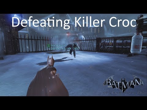 Killer Croc Boss Fight Prison Level Hard Difficulty Batman Arkham Origins  Xbox 360 PS3 PC , short video game guides