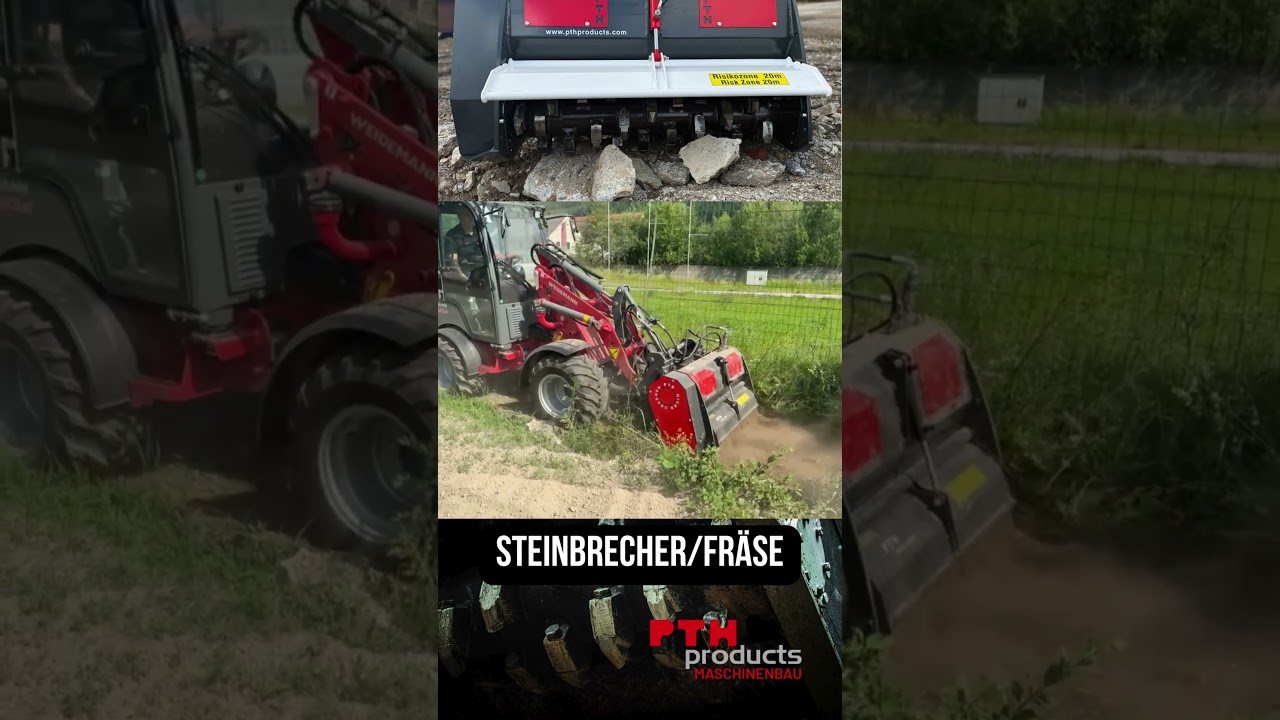 Chargeuse sur pneus avec le MicroCrusher de PTH