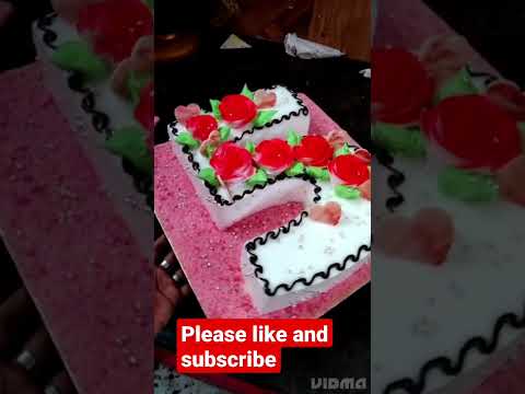 #chef Hanif cake Maker# vanilla cake# 5 number design and# red flower topper#