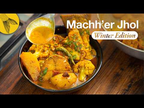 Bengali fish curry with winter vegetables | Bhetki machher jhol