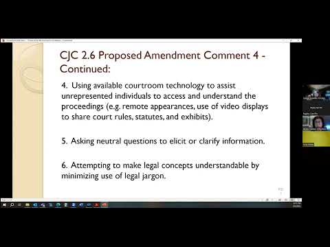 Judicial Conduct Presentations by Judge Jennifer Forbes and Reiko Callner