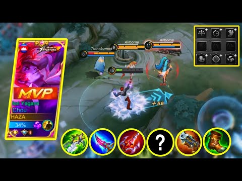 CHOU TOP 1 GLOBAL EMBLEM SET 2022 AND BUILD / CHOU NEW META GAMEPLAY - Mobile Legends