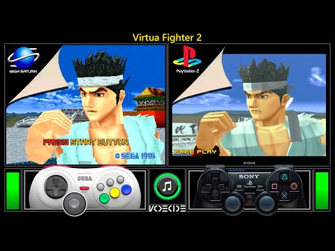 Virtua Fighter 2 (Sega Saturn vs PlayStation 2) Real Hardware Comparison