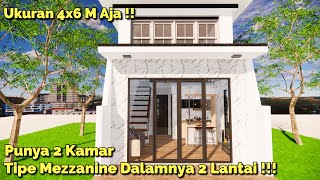Rumah Mezzanine Luas 4 x 6 M Punya 2 K.Tidur