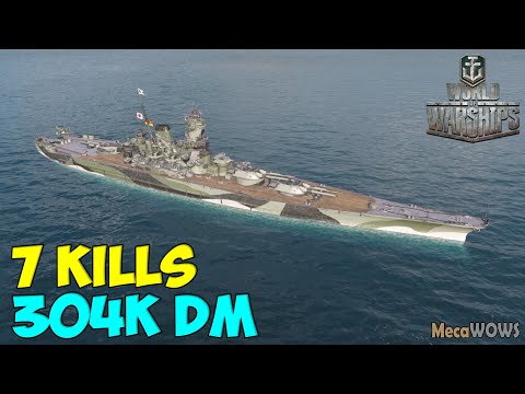 World of WarShips | Shikishima | 7 KILLS | 304K Damage - Replay Gameplay 4K 60 fps