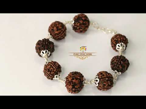 5 Mukhi Rudraksha Bracelet in Silver video