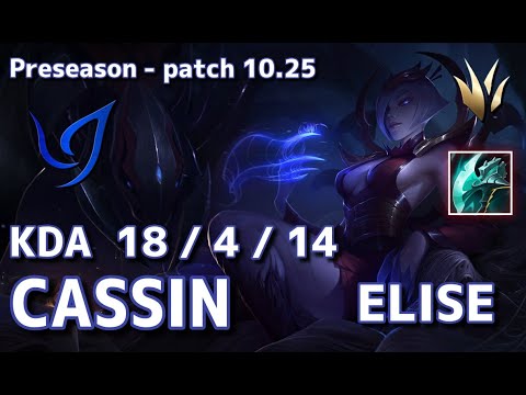 【韓国サーバー/C1】CGA Cassin エリス(Elise) VS ヌヌ(Nunu) JG - Patch10.25 KR Ranked【LoL】