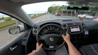 Driving VW Tiguan 2.0 TDI 4motion DSG 2010 in City Onboard POV Drive