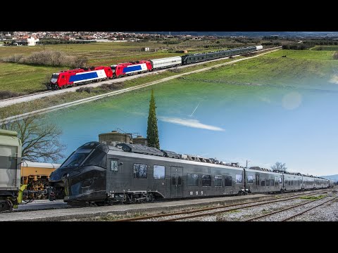 Alstom Coradia Stream test EMU arrives in Greece.