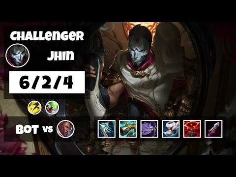 Jhin Bot Lane 11.8 Challenger Gameplay Replay S11 (6/2/4) - NA