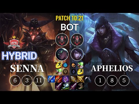 APK HyBrid Senna vs Aphelios Bot - KR Patch 10.21