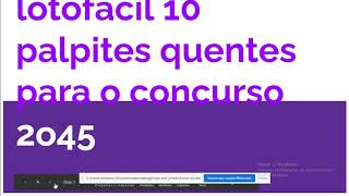 lotofacil palpite e dica quente ao 2o45