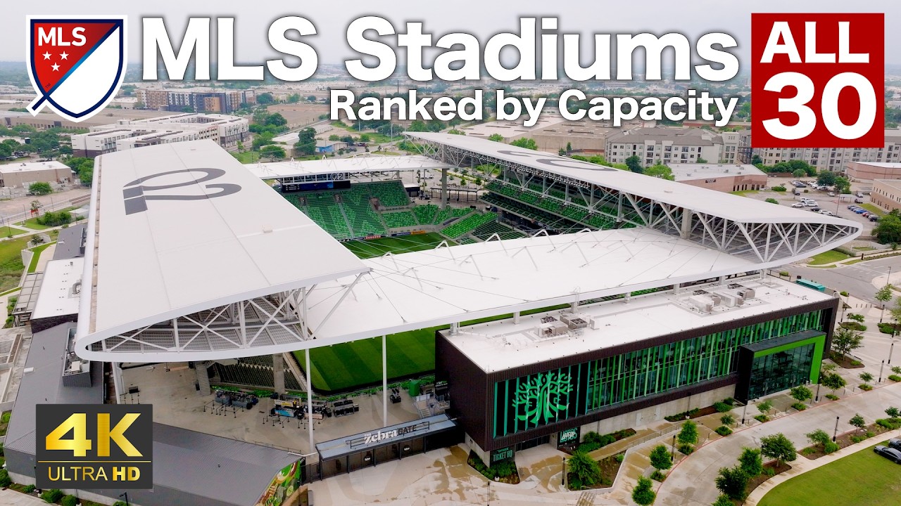 MLS全30スタジアム収容人数ランキング / All 30 MLS Stadiums Ranked by Capacity | 4K Aerial & Stadium Tour