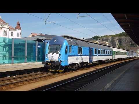 ČD 163.079(vzadu) - Odjezd vlaku Os 6816 v mimořádném řazení - Ústí n.L.hl.n., 8.9.2013