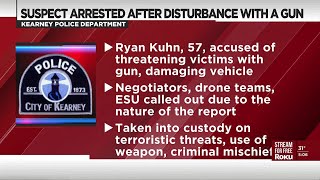 Kearney police arrest man after report of disturbance involving a gun