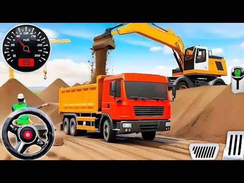 Transporting Heavy Excavator Road Construction - City Road Construction Game - Android Gameplay