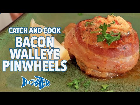 Bacon Walleye Pinweels Recipe - Bigwater Fishing Catch and Cook