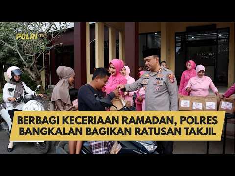 BERBAGI KECERIAAN RAMADAN, POLRES BANGKALAN BAGIKAN RATUSAN TAKJIL