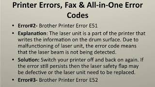 List of 101 Brother Printer Errors Code