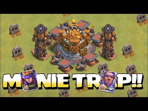 Clash Of Clans - WORST ATTACKER IN THE WORLD!!! (Monie trapped Troll))