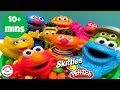 Count Sesame Street Figures Skittles Candy Sesame Street Toys Cookie Monster Elmo Zoe Playdoh