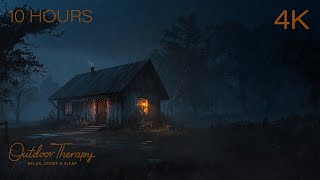Night Rain on a Tin Roof | RELAX | STUDY | SLEEP | 10 Hours [4K]
