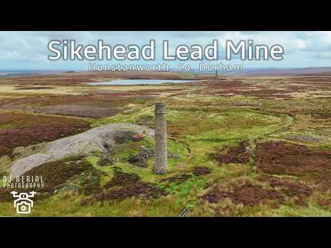 Aerial View of Sikehead Mine Chimneys, North Pennines