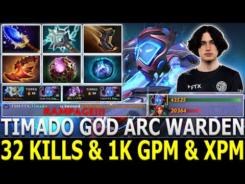 TIMADO [Arc Warden] vs W33 [Windranger] 32 Kills & 1000 GPM / XPM | Rampage | Dota 2 | Pro Gameplay