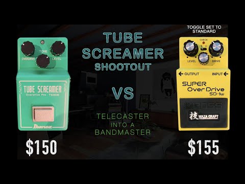 TUBE SCREAMER SHOOTOUT #13   IBANEZ TS08 Vs  BOSS SD-1WAZA
