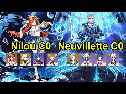 Nilou C0 bloom & Neuvillette C0 vape Spiral abyss floor 12 genshin impact