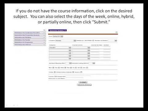 How To Search And Register For Sections Using Webadvisor