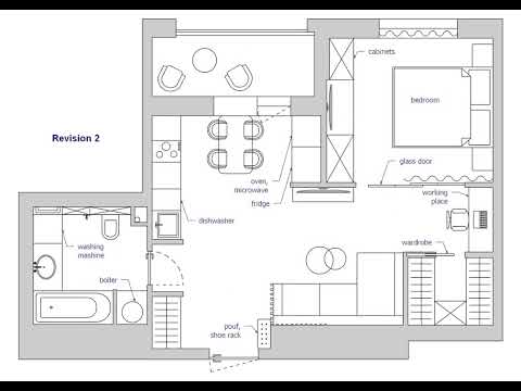 Фото Слайдшоу под музыку, демонстрирующее этапы проектировки и перепланировки квартиры для портфолио дизайнера интерьеров на Upwork.