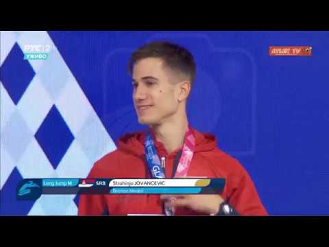 Dvoransko prvenstvo Evrope-Glazgov 2019 - Dodela medalja muškog dalja - Strahinja Jovančević 3.mesto