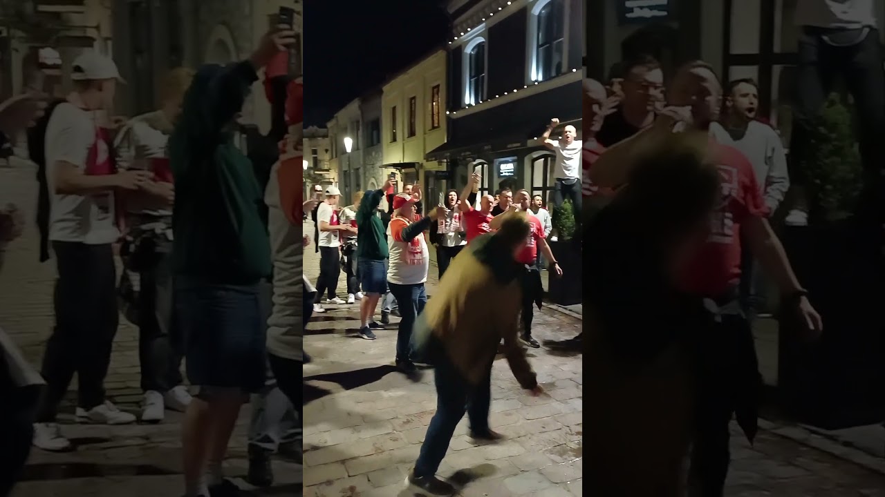 Polscy kibice opanowali Kowno! Śpiewy i zabawa w centrum miasta
