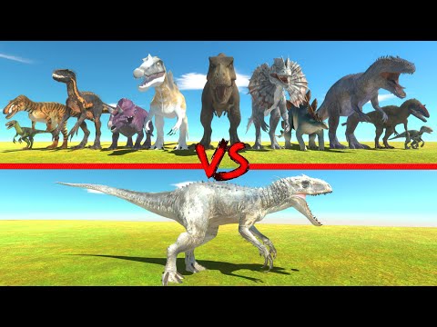 Indominus rex in Battle with All Dinosaurs - Animal Revolt Battle Simulator