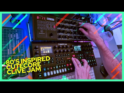 I made an 80s inspired cutecore track called Clive 😂 - Syntakt, Digitone, Pro-800 Live Jam