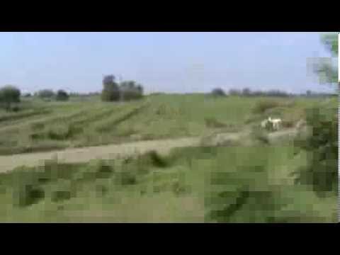 Indian Train Ride Over a Rural Area