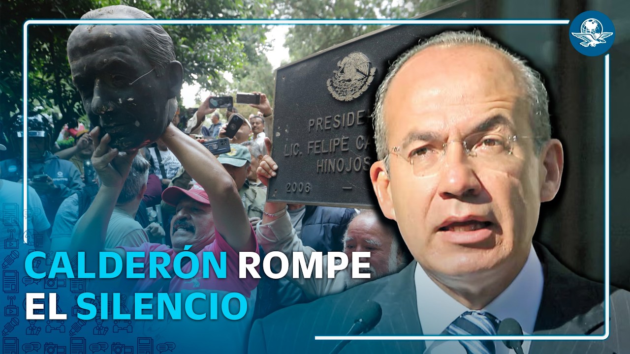 Calderón acusa provocación tras decapitación de su estatua en Los Pinos; “son unos miserables”
