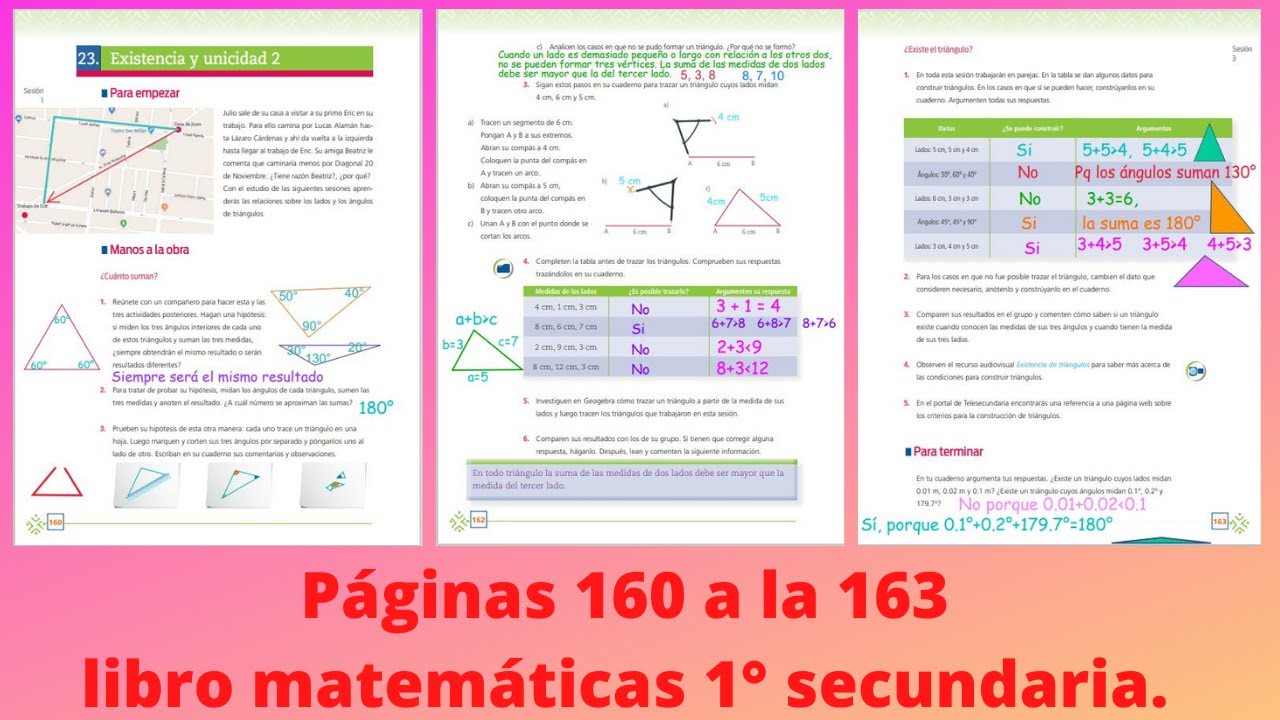 Páginas 160,
161,162 y 163 libro de matemáticas 1° secundaria Existencia y unicidad.