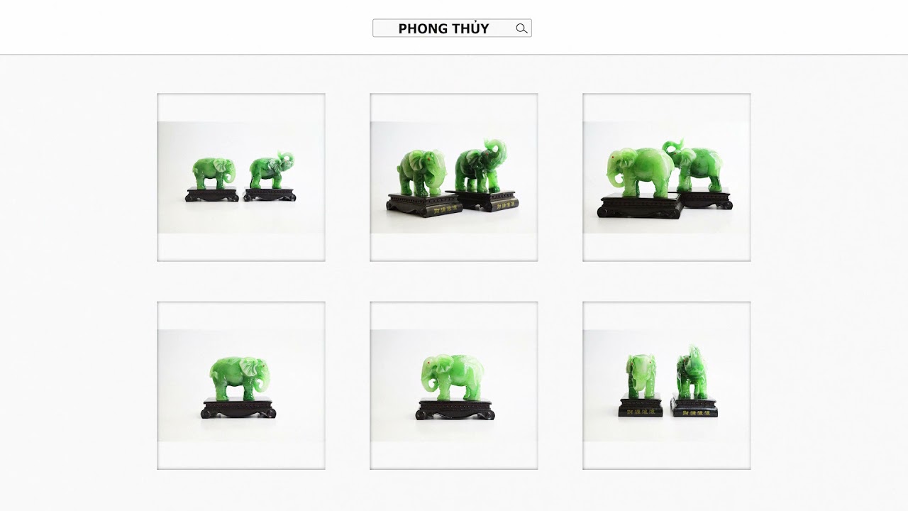 Cặp tượng Voi xanh phong thủy - Cao 12cm