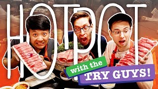 SPICY A5 Wagyu Beef HOTPOT With The TRY GUYS! NOODLE DANCE in Los Angeles