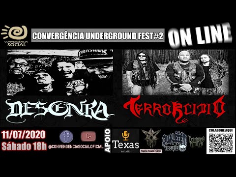 CONV. UNDERGROUND FEST #2 ONLINE - Desonra e Terrorcídio em 11/07/20 18h no Ragnarock (Ceilândia-DF)