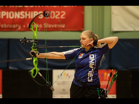 Anna María Alfreðsdóttir Brons leikur Evrópumeistaramót innandyra bogfimi 2022 U21 Trissubogi