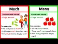 MUCH vs MANY 🤔 | What's the difference? | Learn with examples & quiz!