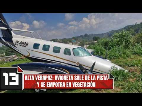 Alta Verapaz: Avioneta sale de la pista y se empotra en vegetación