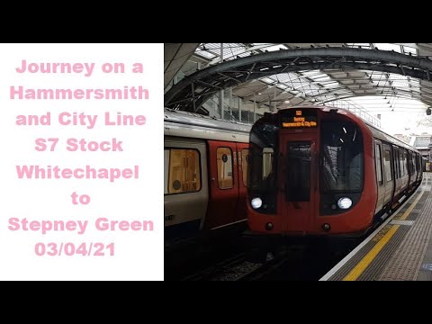 Journey - Whitechapel to Stepney Green on Hammersmith and City S7 Stock  on 03/04/21