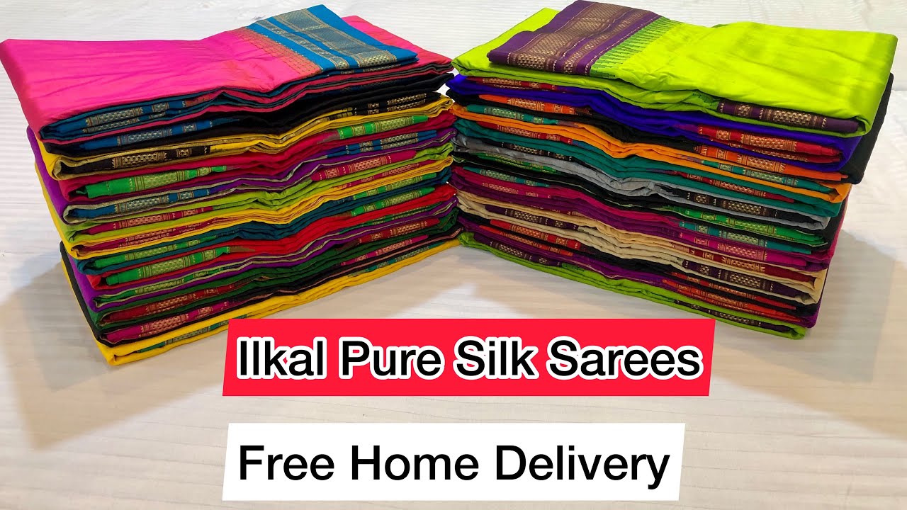 Watch video Ilkal Pure Silk Sarees| 25+ Color Combinations | Vidhate Paithani Yeola Now Ilkal Pure Silk Sarees| 25+ Color Combinations | Vidhate Paithani Yeola